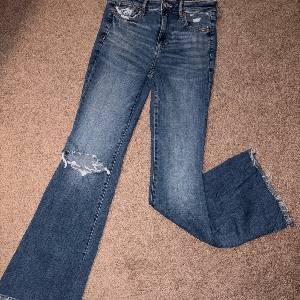 Women's Blue Distressed Jeans